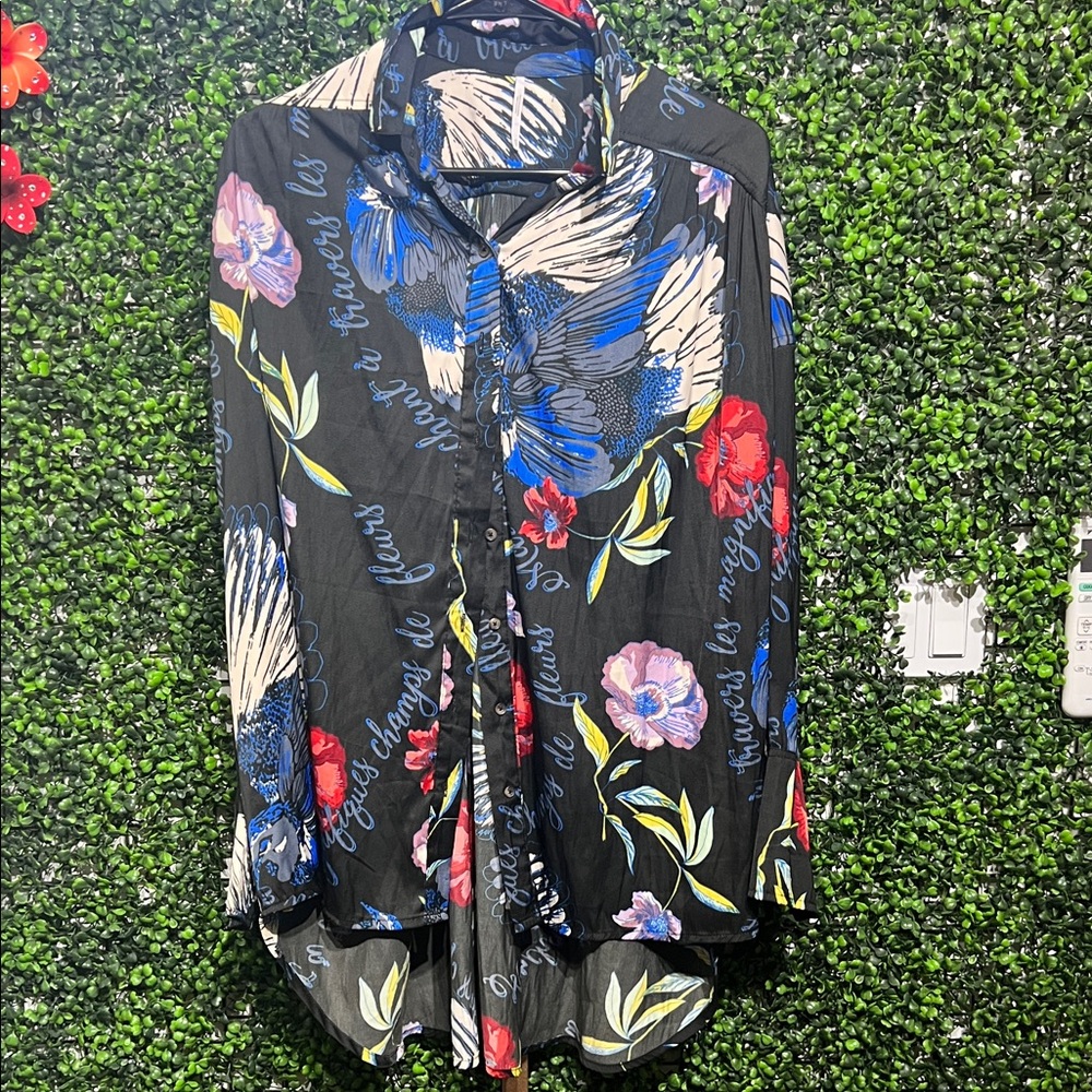 Free People Silky Nights Oversized Hi-Low Shirt size XS - Picture 4 of 10